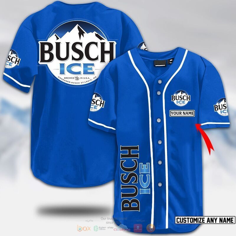 Personalized busch ice beer baseball jersey 1 2 3 4 5 6