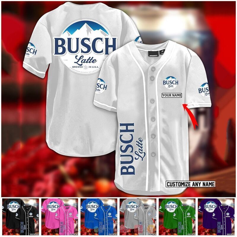 Personalized busch latte beer baseball jersey