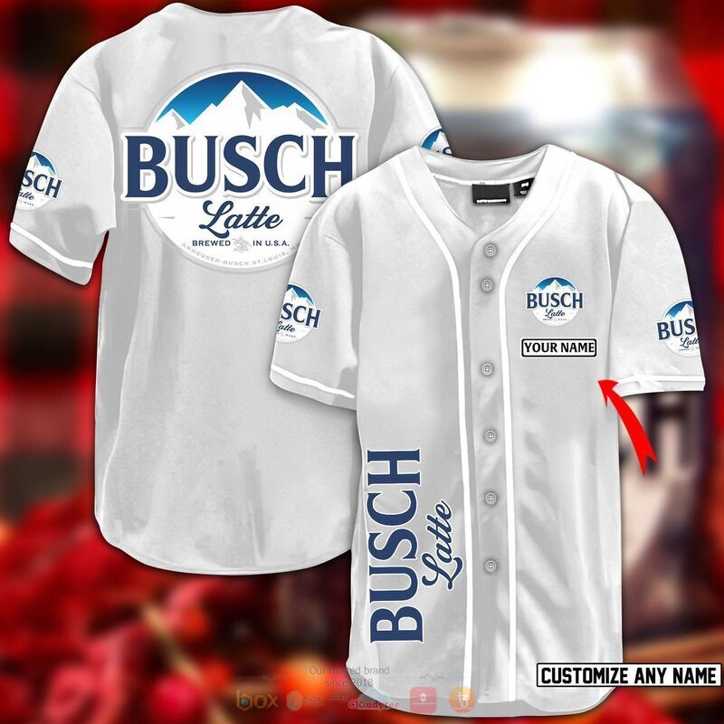 Personalized busch latte beer baseball jersey 1