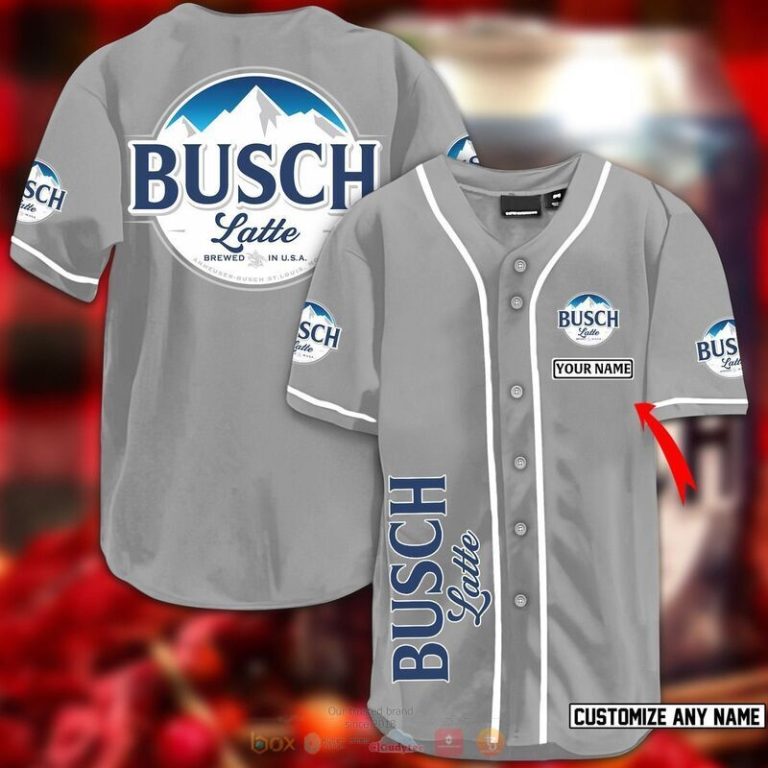 Personalized busch latte beer baseball jersey 1 2