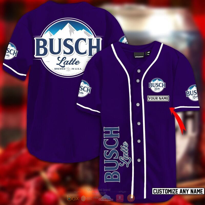 Personalized busch latte beer baseball jersey 1 2 3 4 5 6