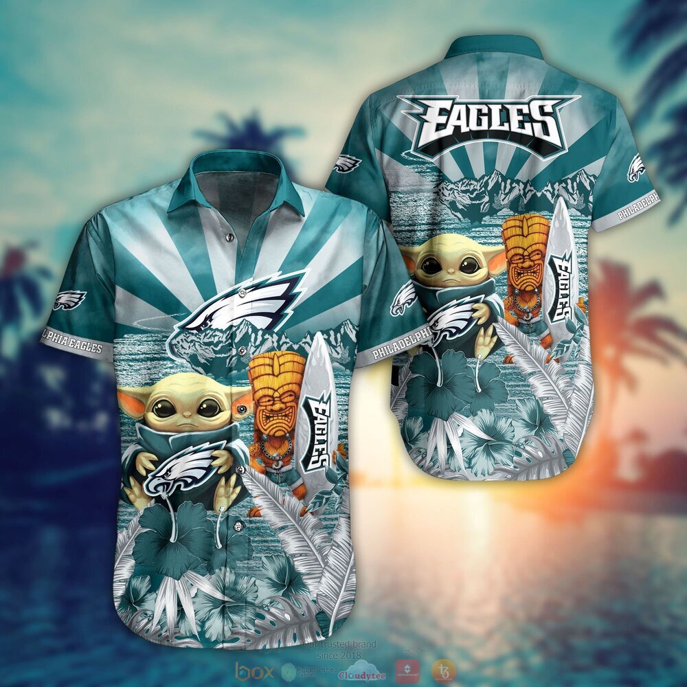 Philadelphia Eagles NFL Baby Yoda Hawaiian Shirt Shorts