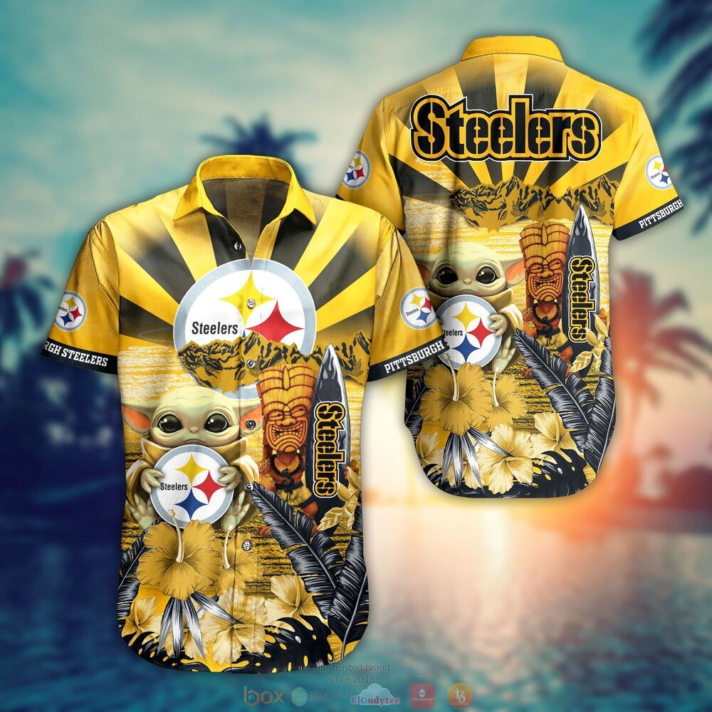 Pittsburgh Steelers NFL Baby Yoda Hawaiian Shirt Shorts