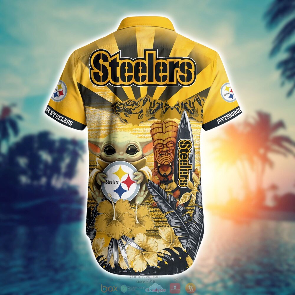 Pittsburgh Steelers NFL Baby Yoda Hawaiian Shirt Shorts 1 2