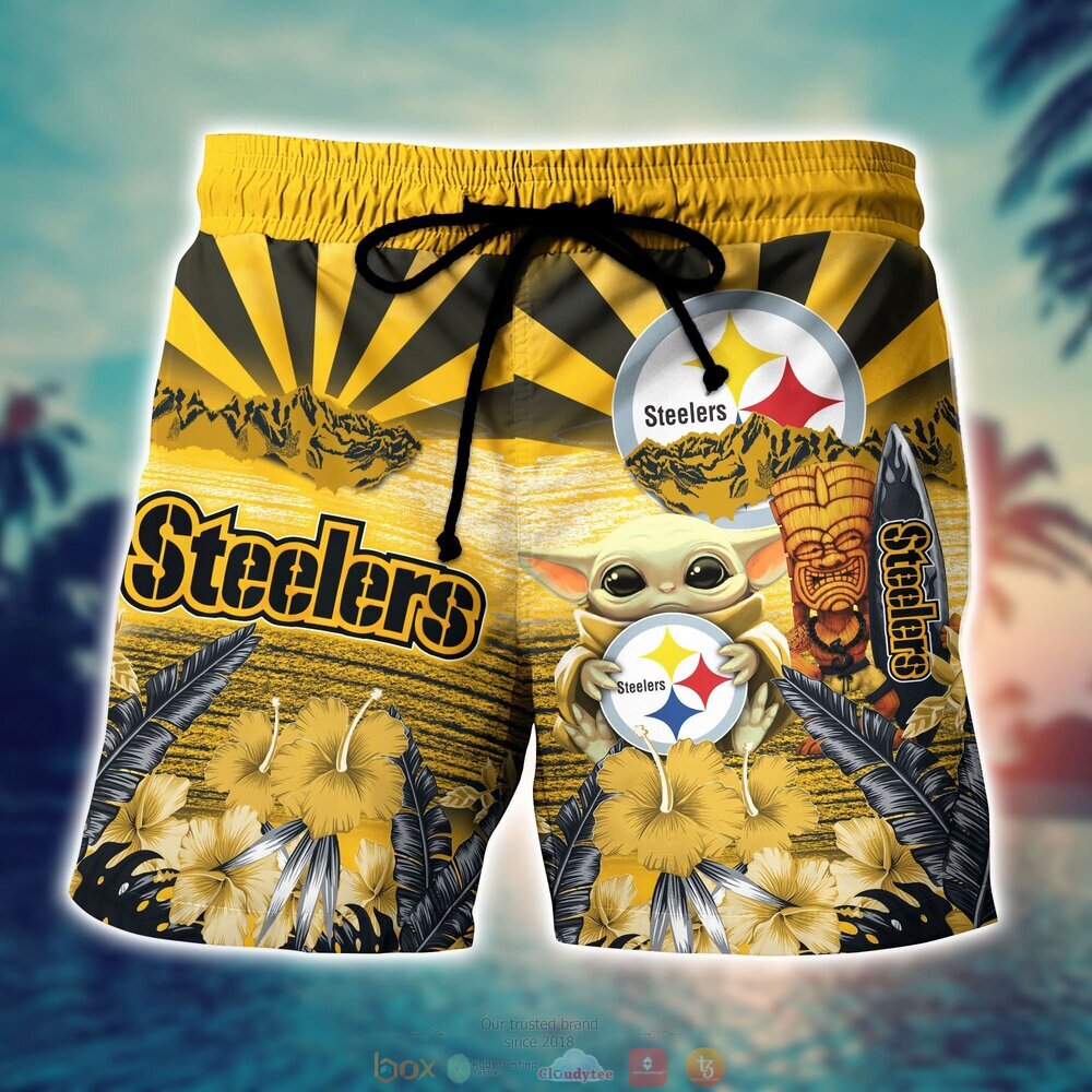 Pittsburgh Steelers NFL Baby Yoda Hawaiian Shirt Shorts 1 2 3
