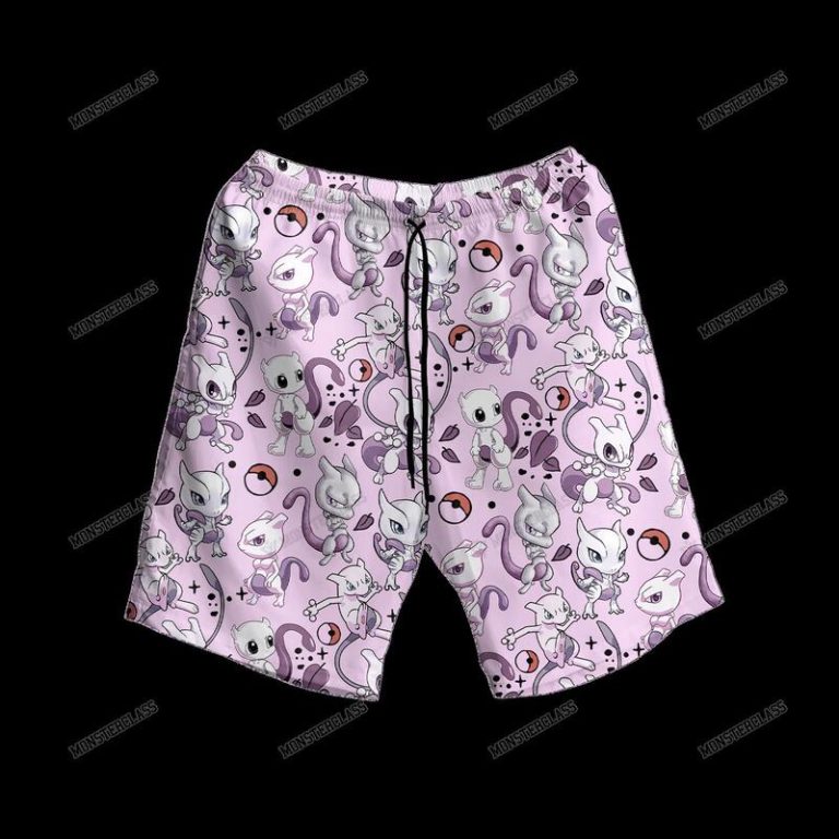 Pokemon Mewtwo Hawaiian Shirt Short 1 2