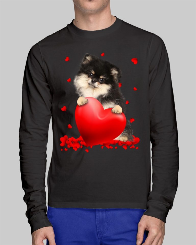 Pomeranian Valentine Hearts shirt hoodie 10