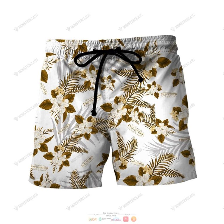 Privateer Yellow Tropical Plant Hawaiian Shirt Shorts 1