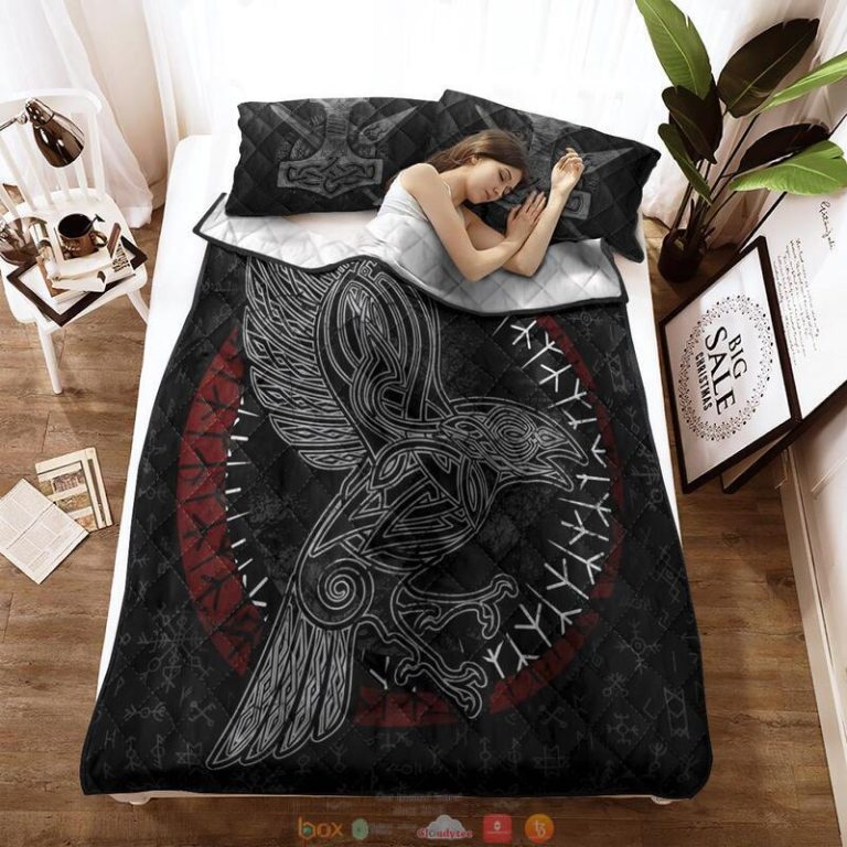 Raven Rune Viking Quilt Bedding Set 1 2