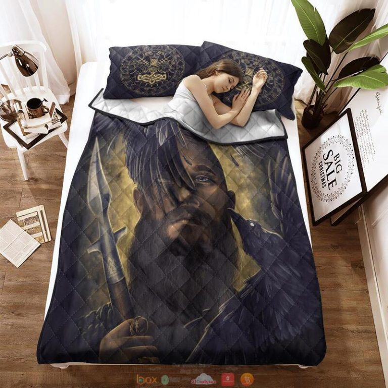 Raven Spear black Quilt Bedding Set 1 2