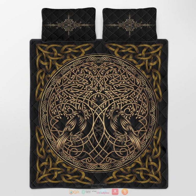 Raven Yggdrasil Viking Quilt Bedding Set 1 2