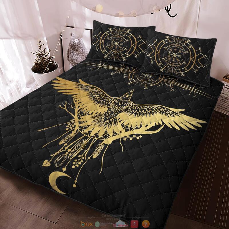 Raven black Viking Quilt Bedding Set 1