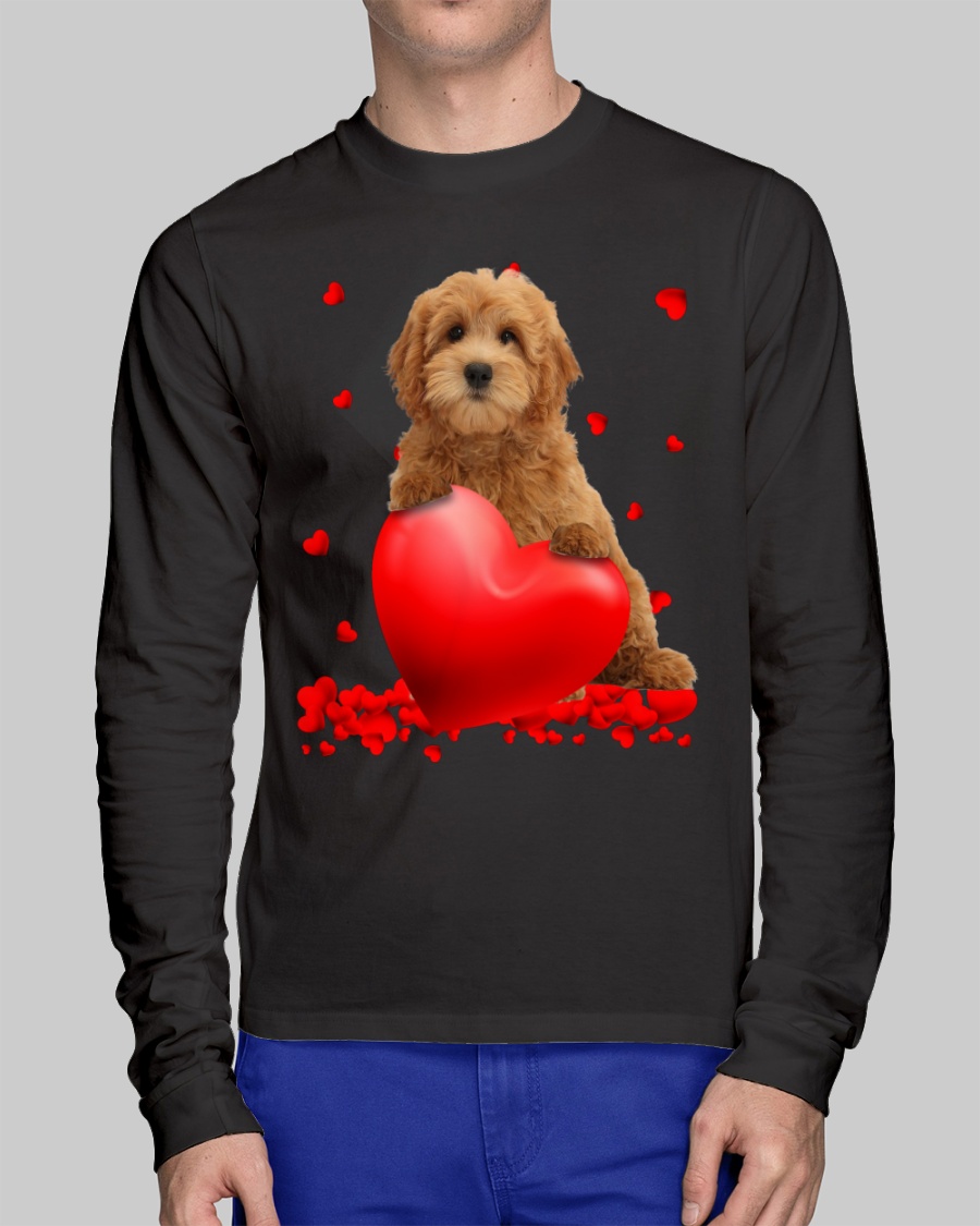 Red Goldendoodle Valentine Hearts shirt hoodie 11