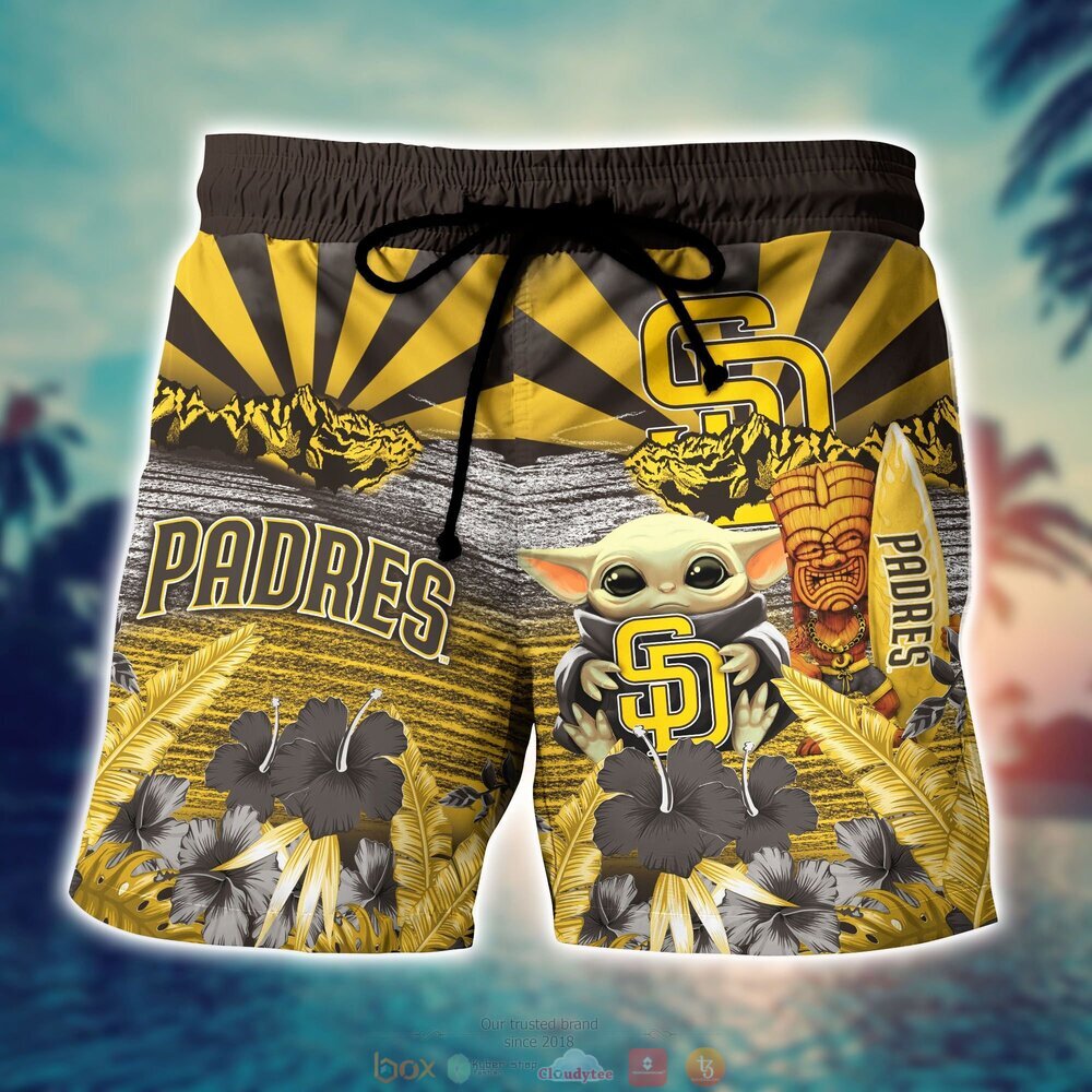 San Diego Padres MLB Baby Yoda Hawaiian Shirt Shorts 1 2 3