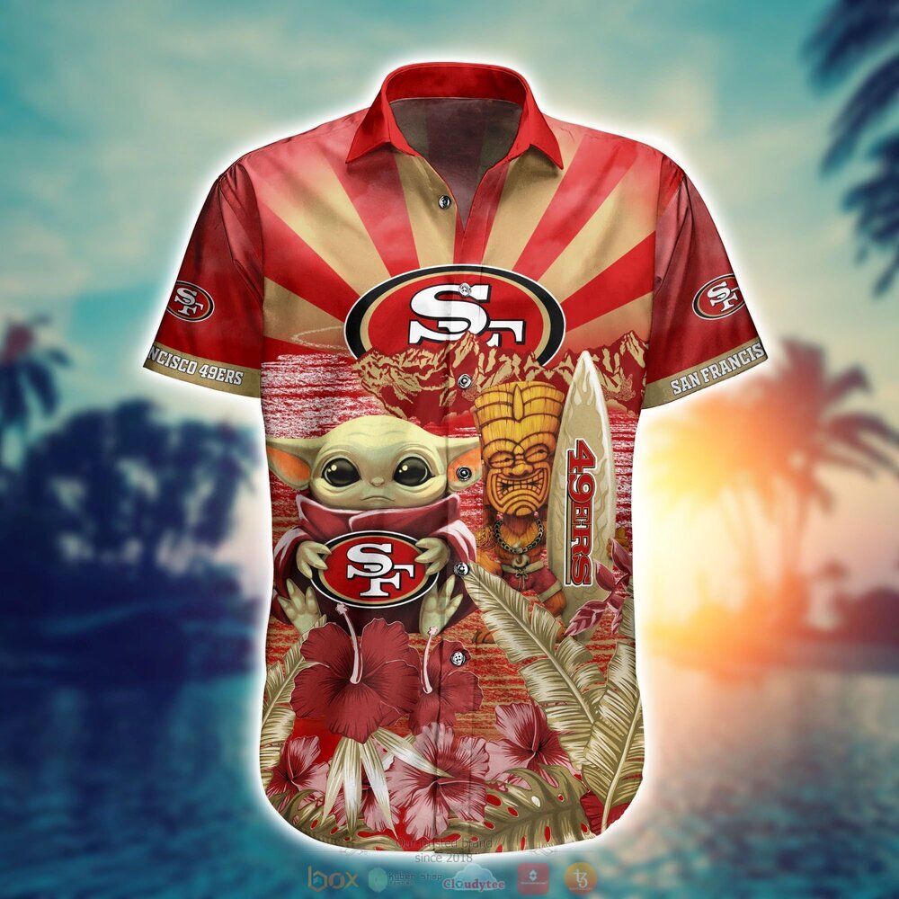 San Francisco 49ers NFL Baby Yoda Hawaiian Shirt Shorts 1