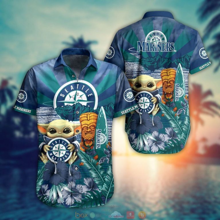 Seattle Mariners MLB Baby Yoda Hawaiian Shirt Shorts