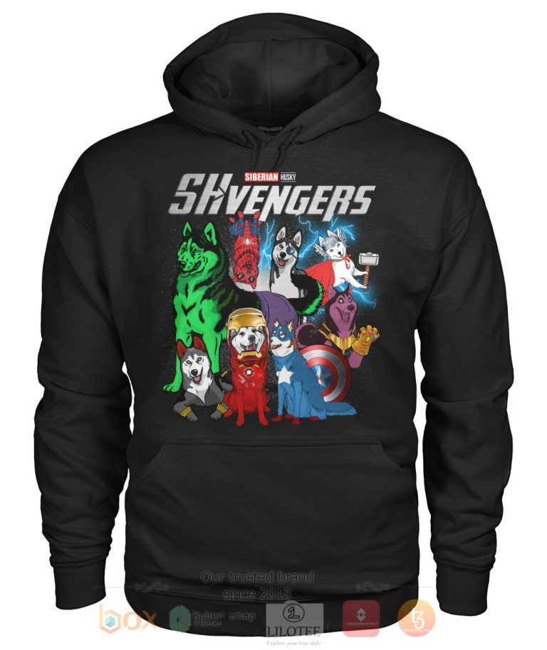 Siberian Husky Shvengers 3D Hoodie Shirt 1 2