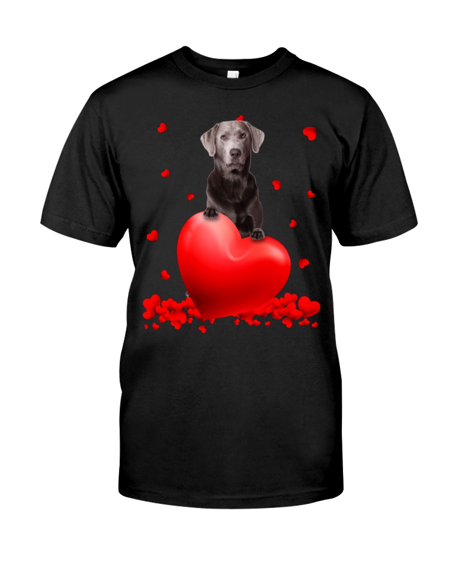 Silver Labrador Valentine Hearts shirt hoodie 1