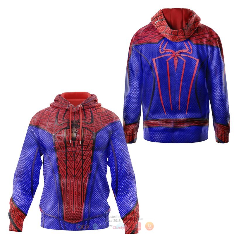 Spider Man blue 3d over printed shirt hoodie