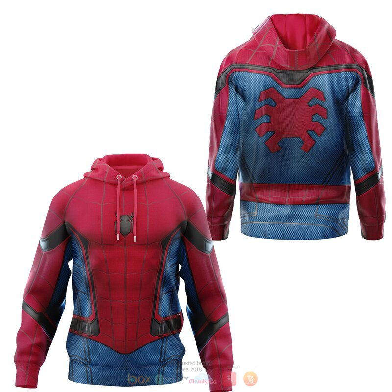 Spider Man blue red 3d over printed shirt hoodie