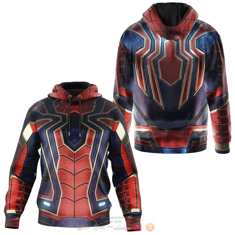 Spider Man navy blue 3d over printed shirt hoodie
