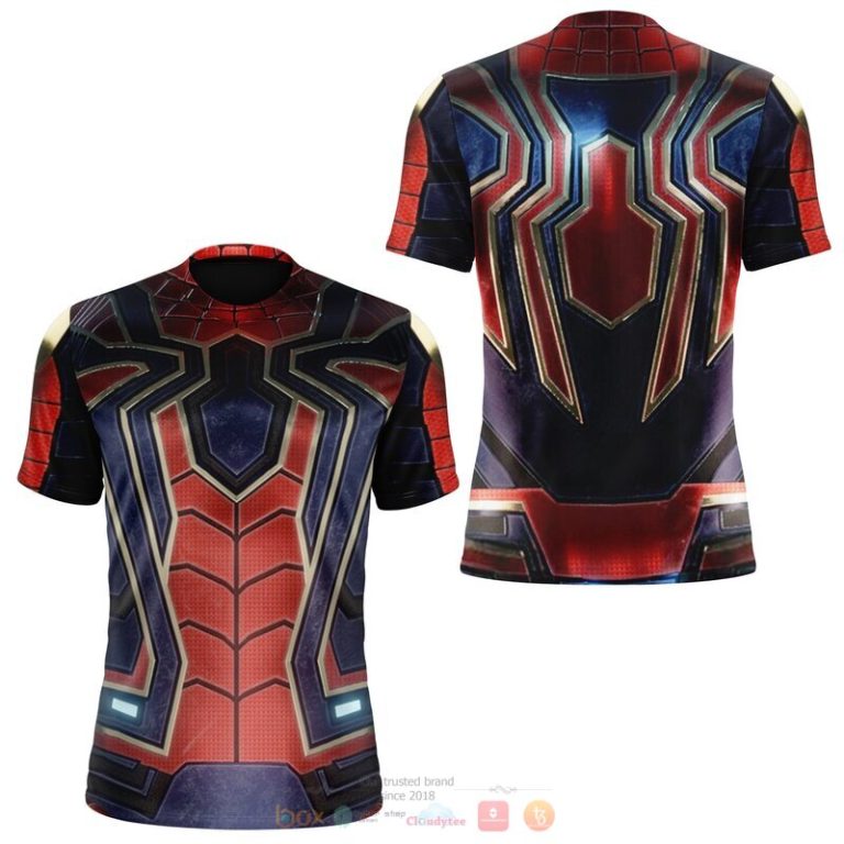 Spider Man navy blue 3d over printed shirt hoodie 1