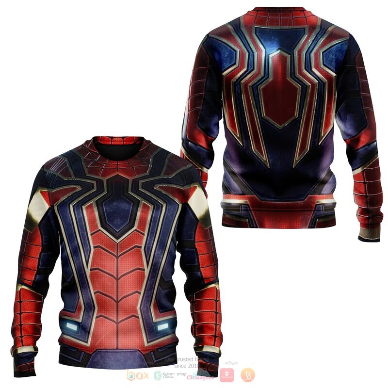 Spider Man navy blue 3d over printed shirt hoodie 1 2