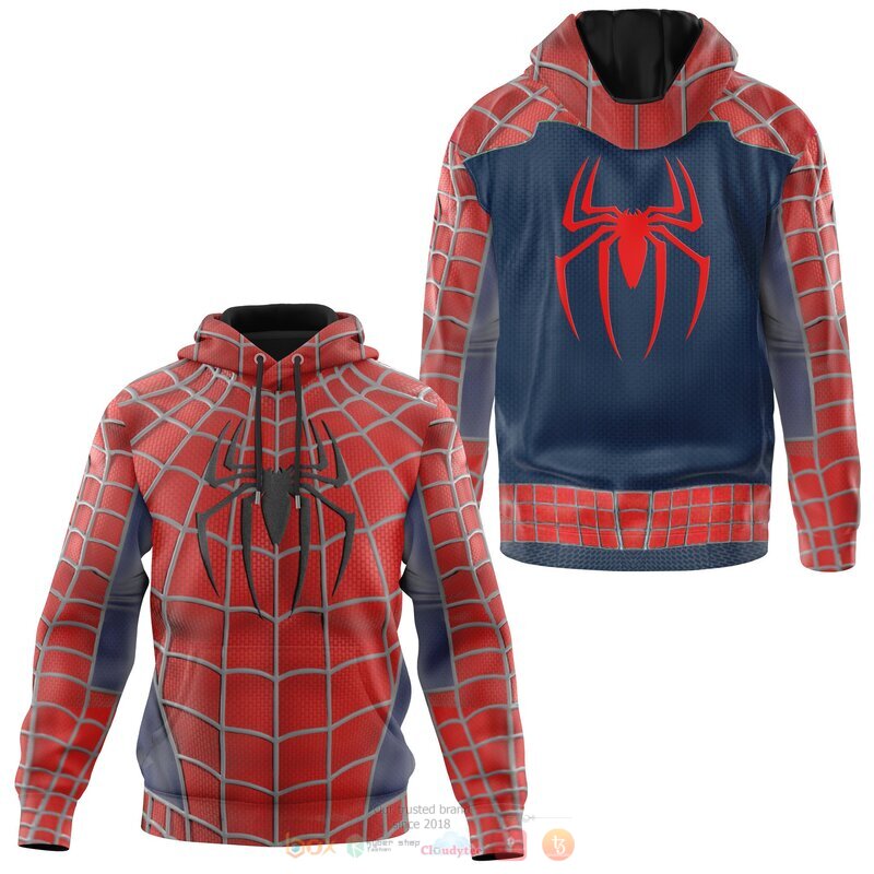 Spider Man red 3d full printed shirt hoodie