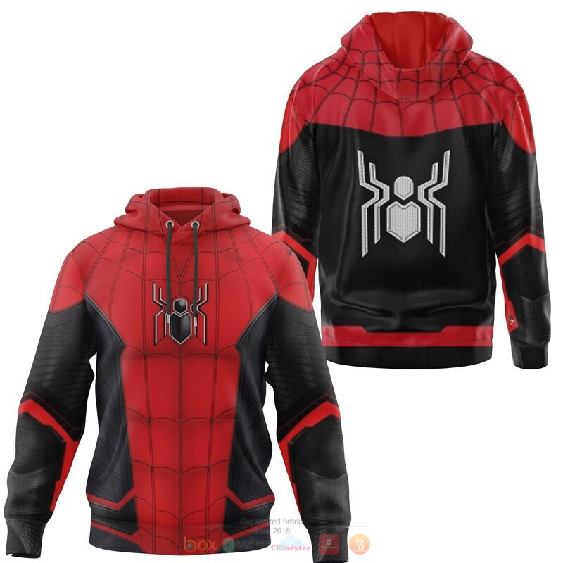Spider Man red 3d over printed shirt hoodie