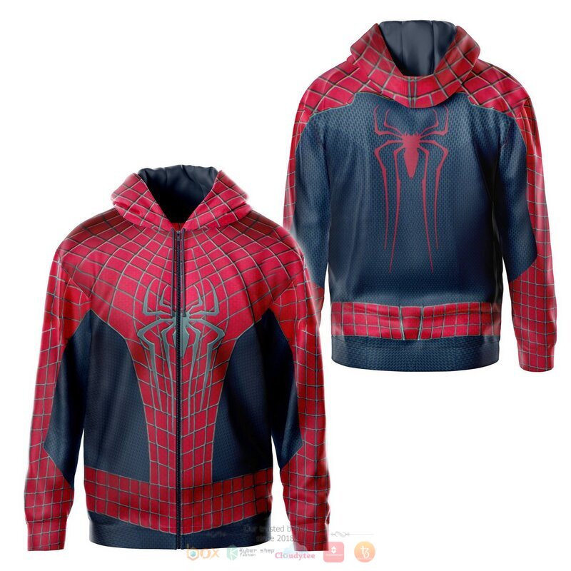 Spider Man red navy 3d over printed shirt hoodie 1 2 3