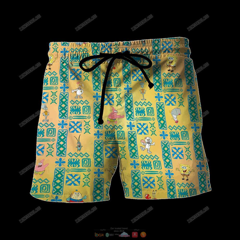 Spongebob Squarepants Hawaiian Shirt Shorts 1