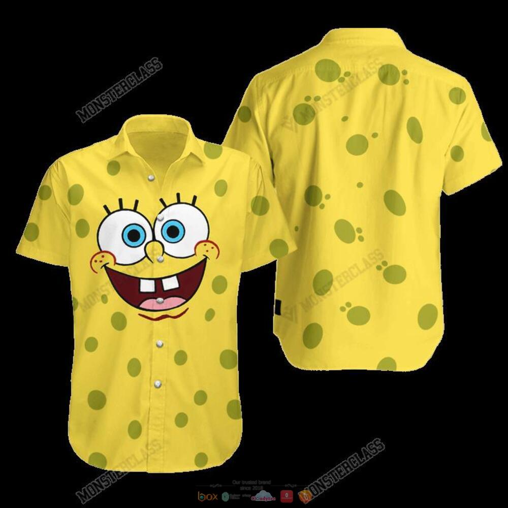 Spongebob Yellow Green Hawaiian Shirt Shorts