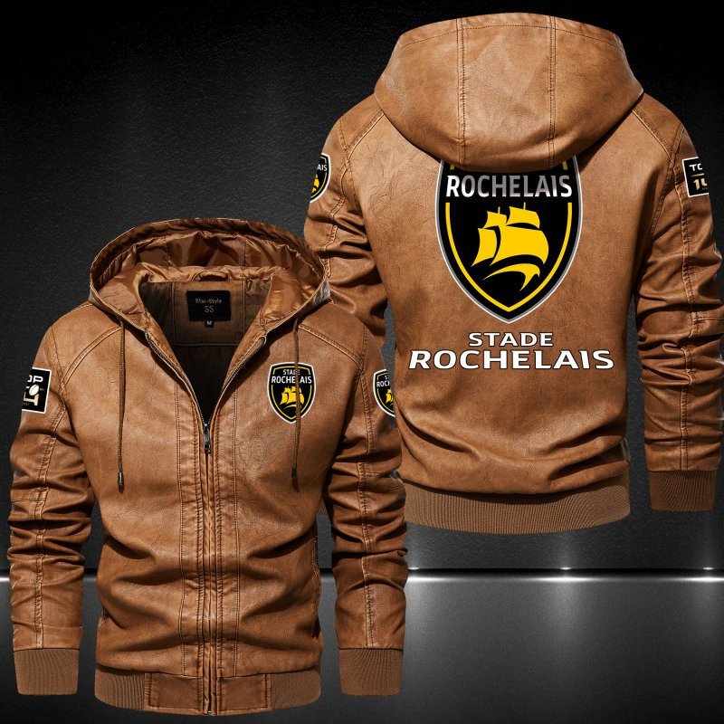 Stade Rochelais leather hat jacket 1 2