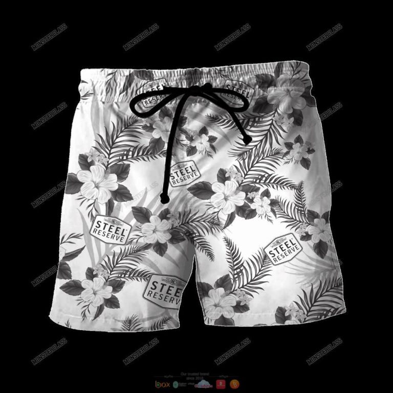 Steel Reserve Tropical Plant Hawaiian Shirt Shorts 1