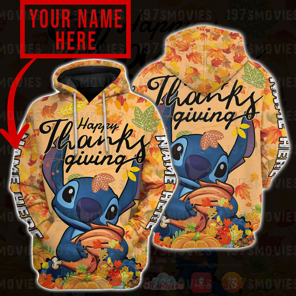 Stitch Happy Thanksgiving Personalized 3D Hoodie Shirt 1