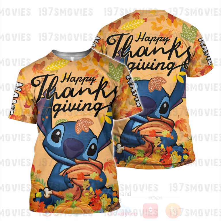 Stitch Happy Thanksgiving Personalized 3D Hoodie Shirt 1 2