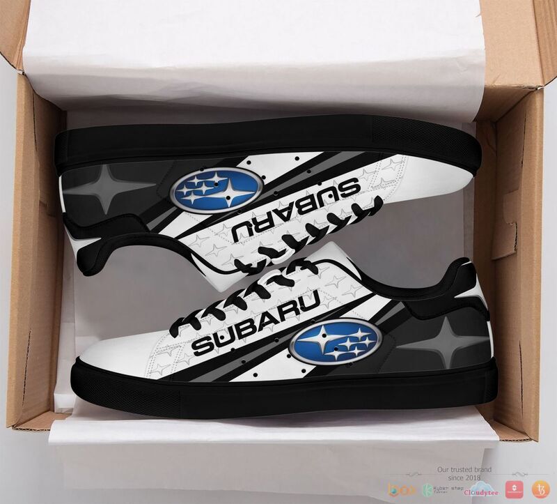 Subaru black and white Stan Smith low top shoes