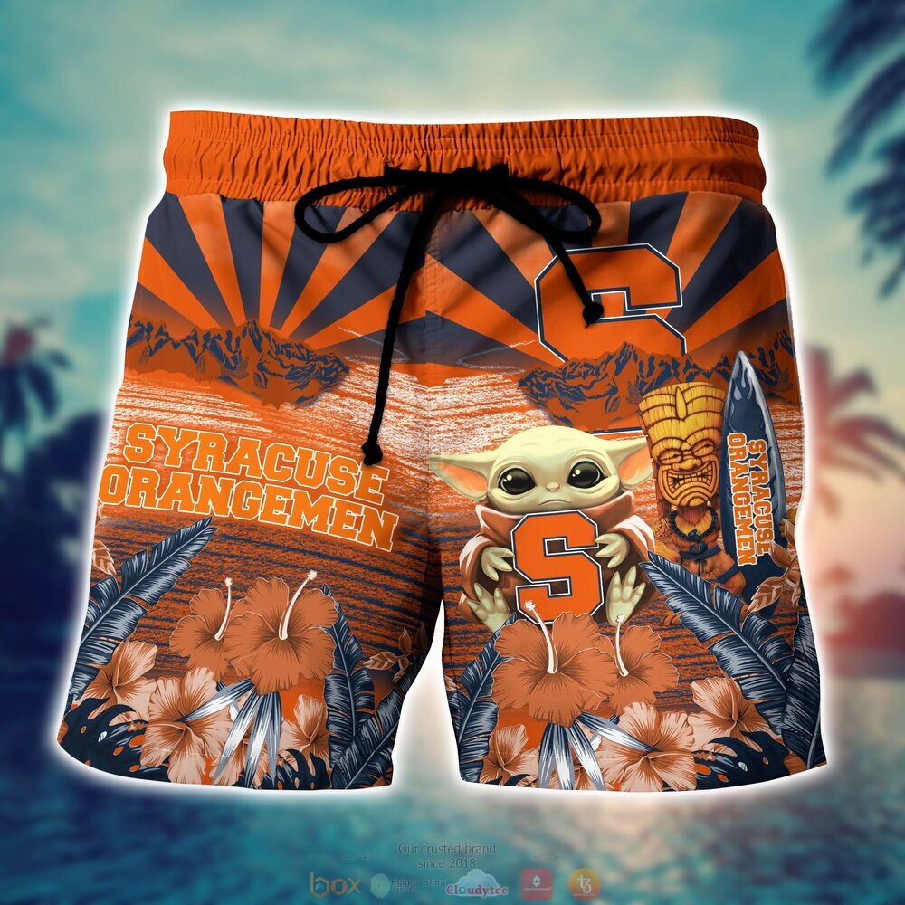 Syracuse Orange NCAA Baby Yoda Hawaiian Shirt Shorts 1 2 3