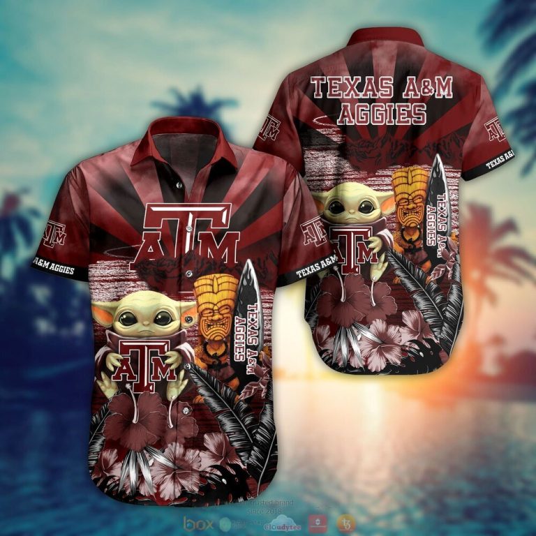 Texas AM Aggies NCAA Baby Yoda Hawaiian Shirt Shorts