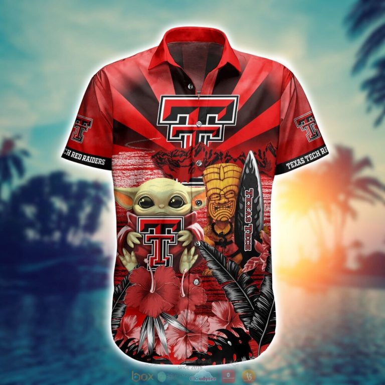 Texas Tech Red Raiders NCAA Baby Yoda Hawaiian Shirt Shorts 1