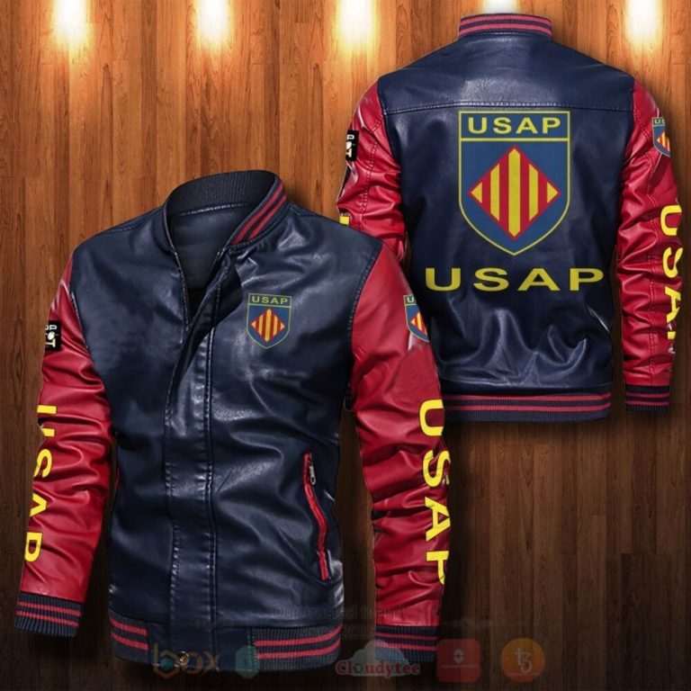 USA Perpignan Leather Bomber Jacket 1 2