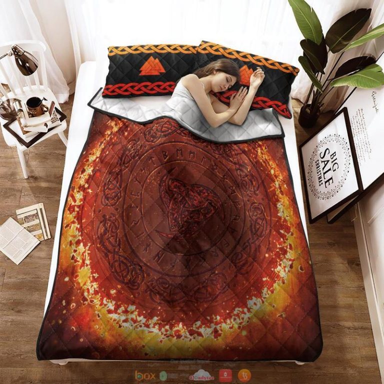 Vegvisir Valknut Fire Quilt Bedding Set 1 2