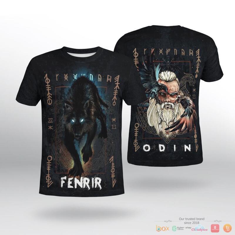 Viking Fenrir Odin 3d shirt Hoodie 1