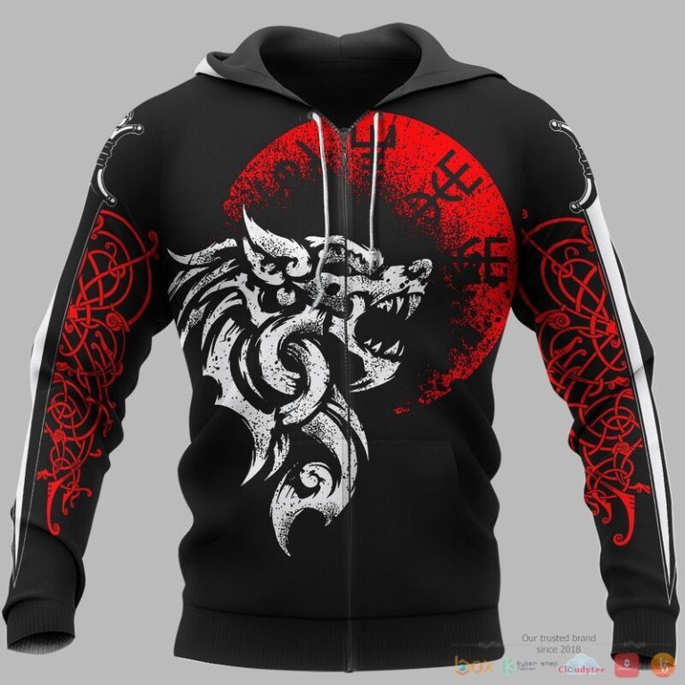 Viking Fenrir Vegvisir 3d shirt Hoodie 1 2