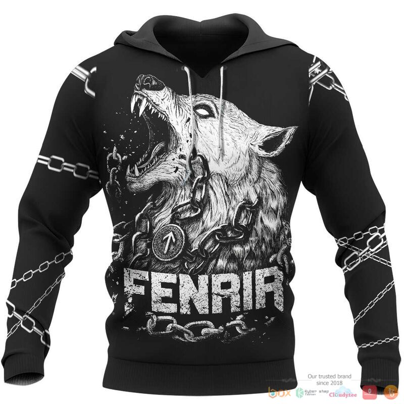 Viking Fenrir is tied with chains 3d shirt Hoodie