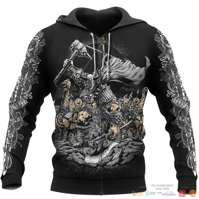 Viking Hammer VikingWarrior 3d shirt Hoodie 1 2