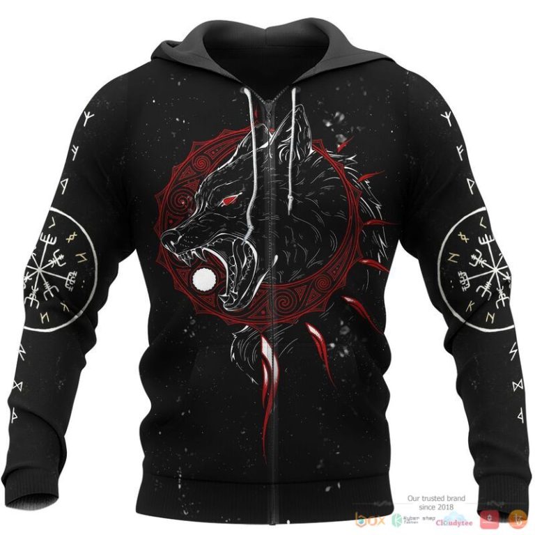 Viking Hati and Skoll 3d shirt Hoodie 1 2