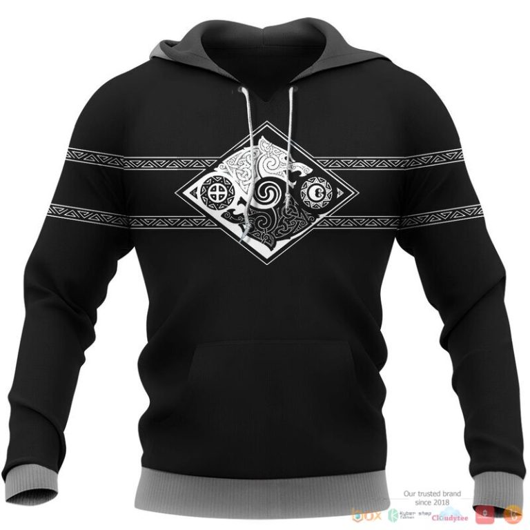 Viking Hati and Skoll Valknut Shield 3d shirt Hoodie