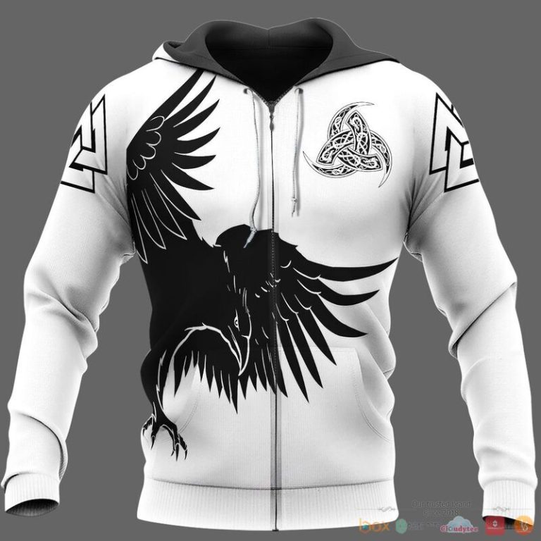 Viking Huginn and Muninn Raven Of Odin 3d shirt Hoodie 1