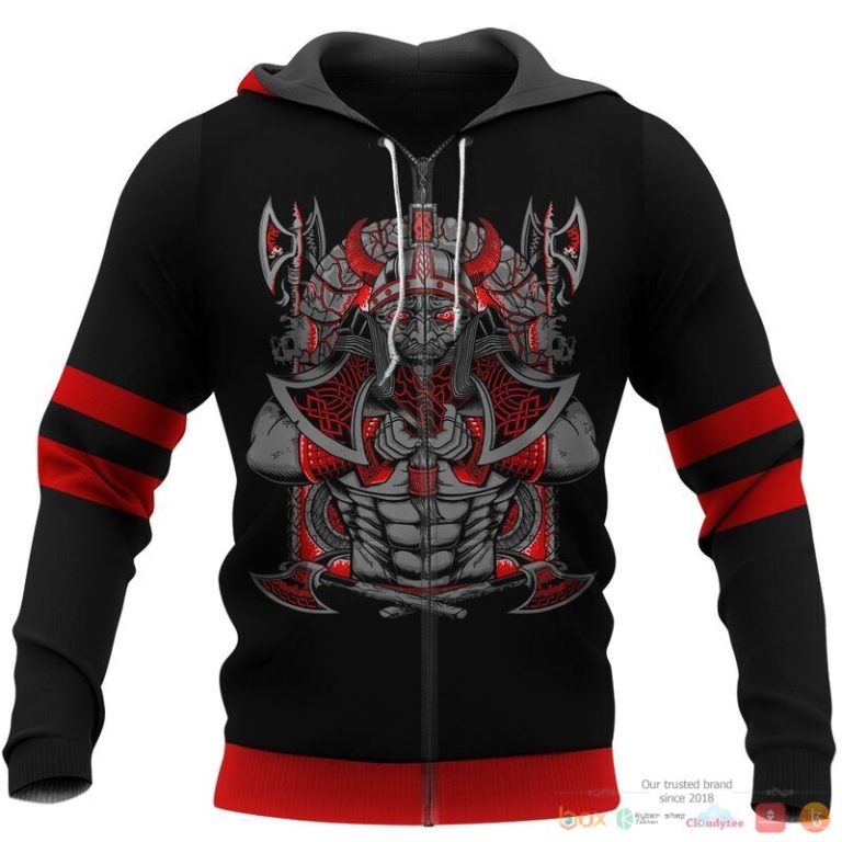 Viking JORMUNGAND Son of Loki and Angrboda red 3d shirt Hoodie 1 2